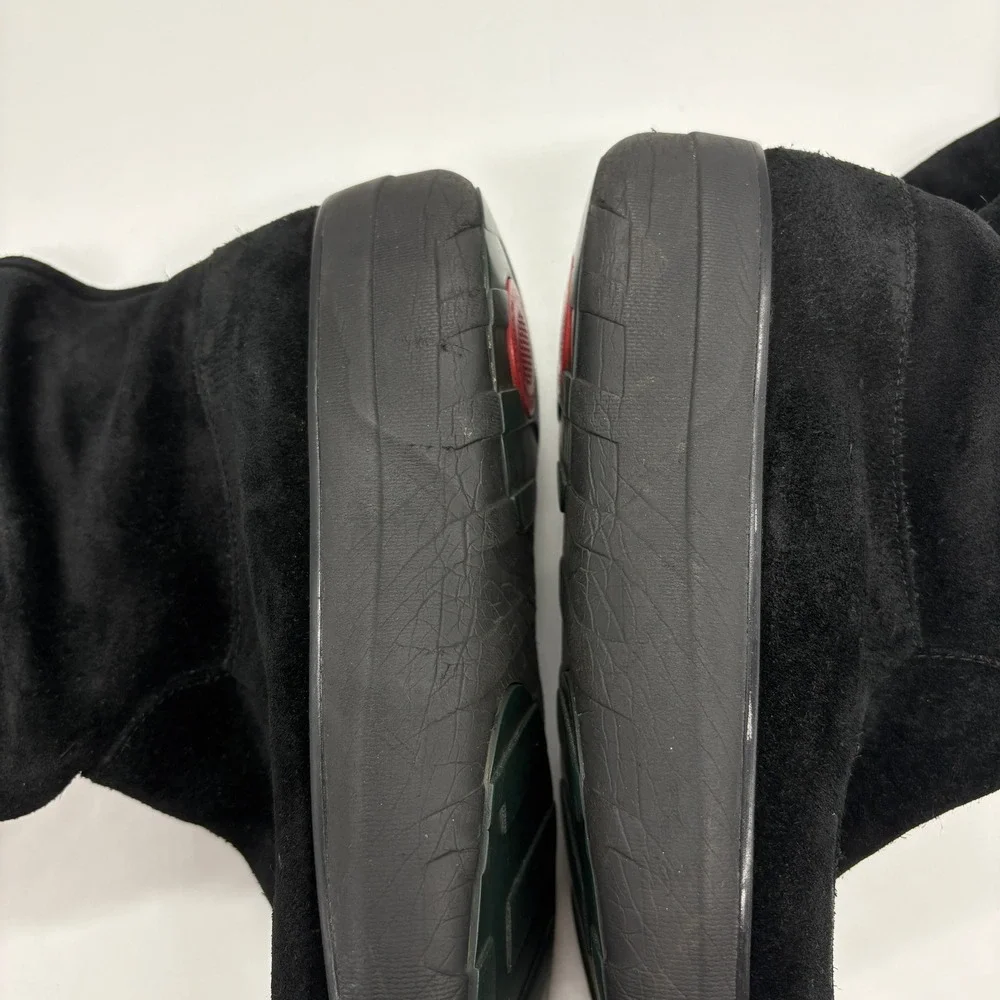FitFlop Loaff Slouch Zip Mid Calf Boot Size 8 Black Suede Platform Comfort